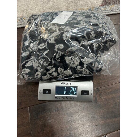 Xscape Joanna Chen Womens Black Silver Floral Two Piece Set Sz Medium - Picture 11 of 11